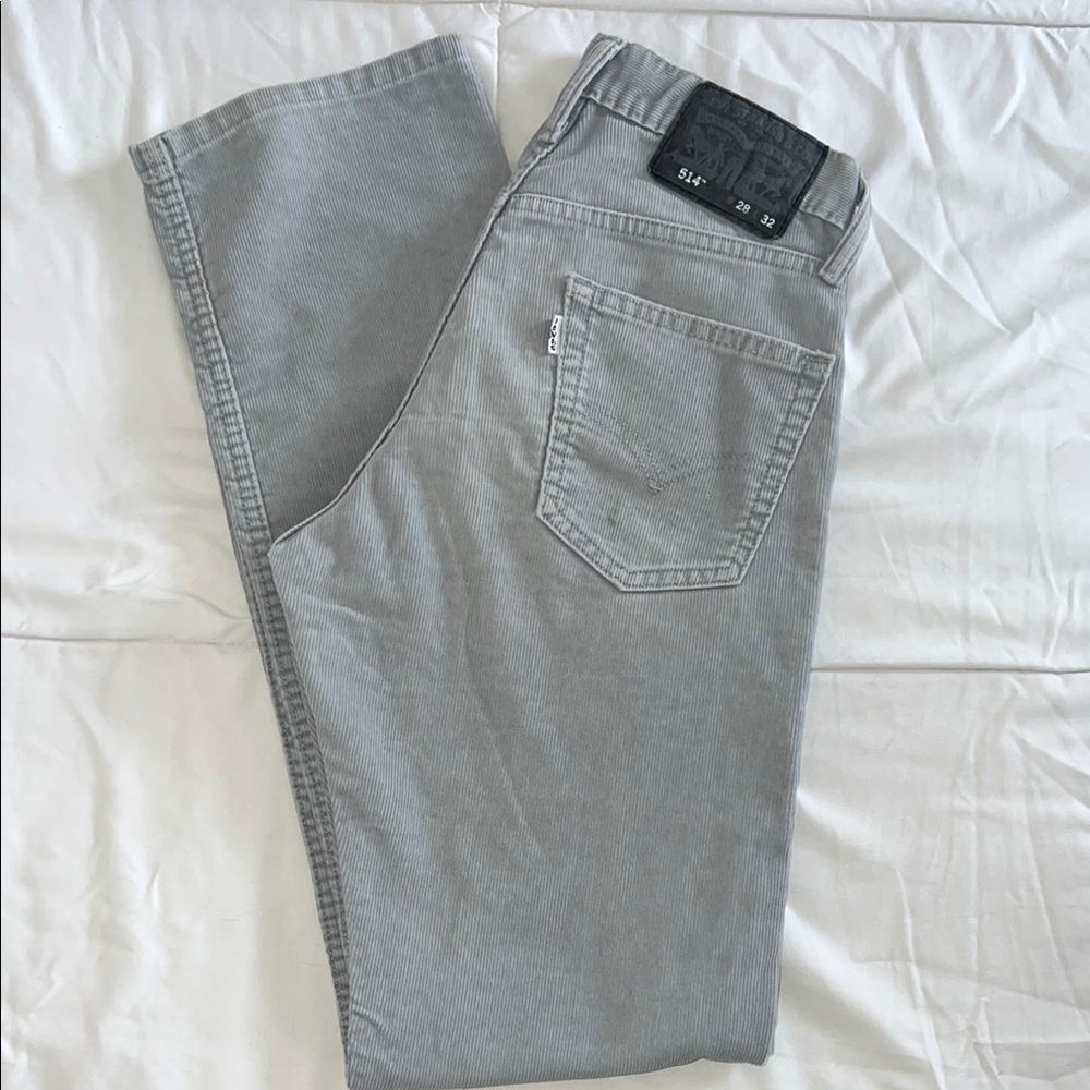 Levi's 514 Grey Corduroy Pants 28 x 32